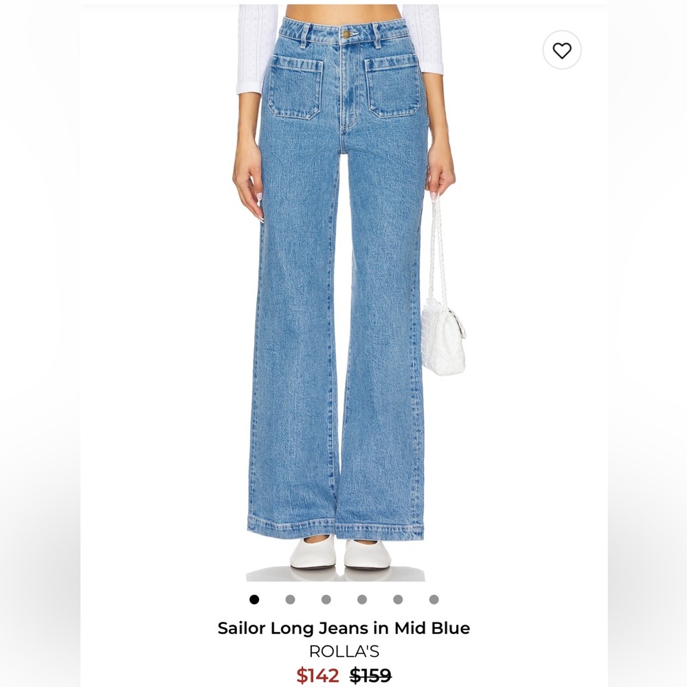 ROLLA'S Light Blue High Rise Wide Leg Jeans Long